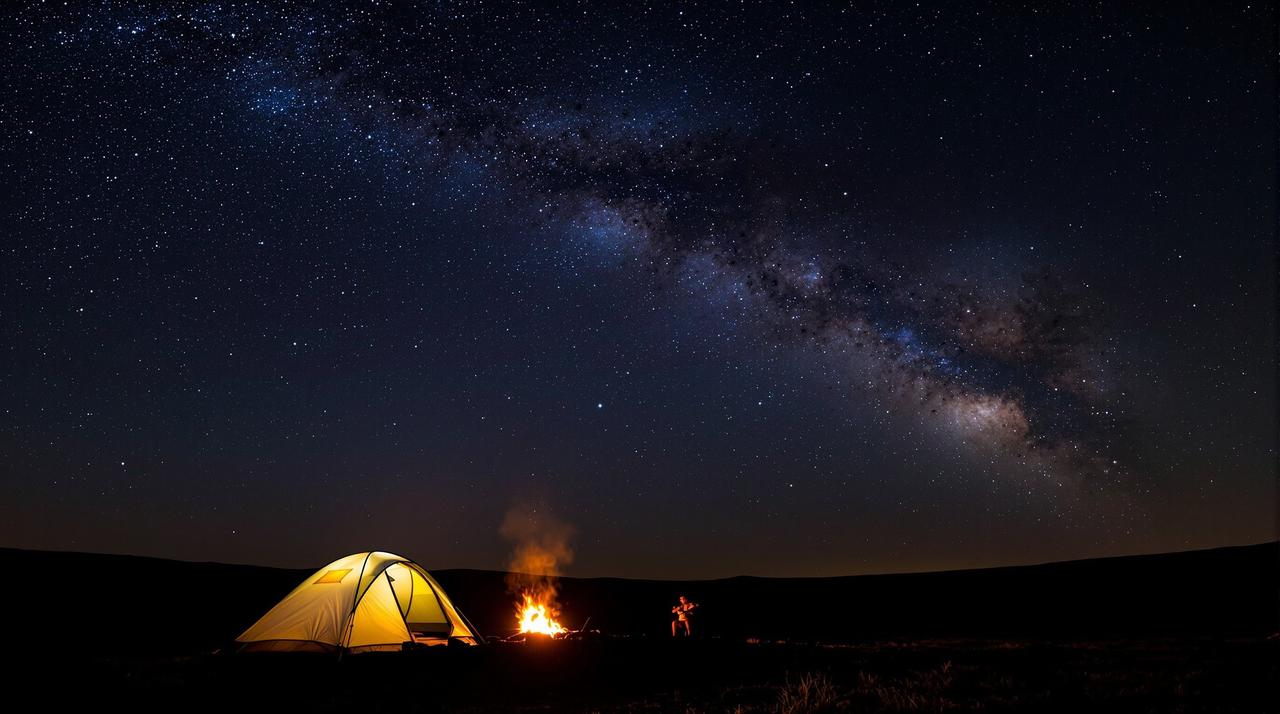 丫丫影院-用户投稿：户外露营星空延时摄影